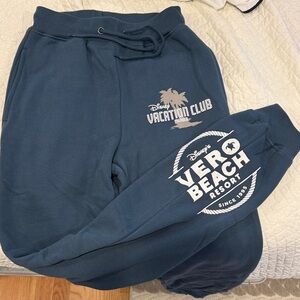 Disney Navy Blue Vero Beach Resort Sweatpants with Vacation Club Logo